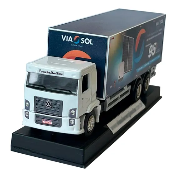 Caminhão Volkswagen Miniatura Constellation Placa Solar 1:50 Foto 1