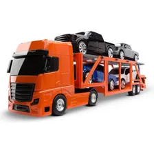 Caminhão Cegonha Brinquedo C/4 Carrinho Cegonheiro Miniatura Foto  mini 1