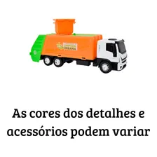 Caminhão Miniatura Infantil Coletor De Lixo Iveco Tector 342 Cor Laranja Foto mini 4