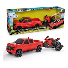 Caminhonete De Brinquedo Carrinho Infantil Com Moto Adijomar Foto mini 1