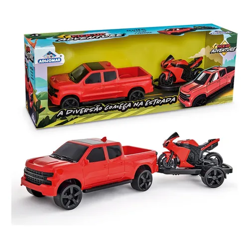 Caminhonete De Brinquedo Carrinho Infantil Com Moto Adijomar Foto 1