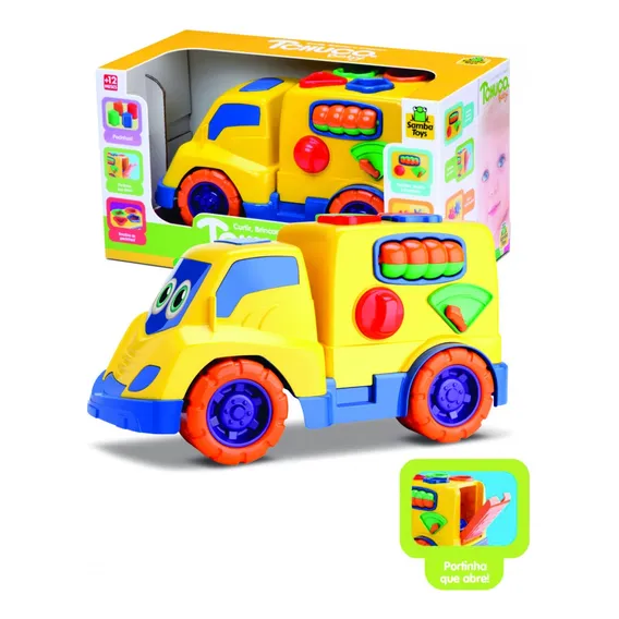 Caminhãozinho Infantil Tchuco Baby Encaixes Peças Formas Bau Cor Colorido Foto 1