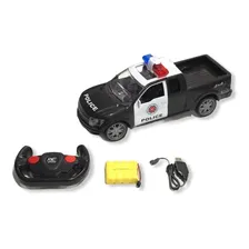 Camionete Controle Remoto Policia Bateria Recarregável 34cm Cor Preto e Branco Foto mini  2