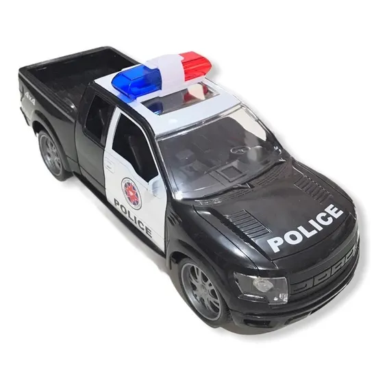 Camionete Controle Remoto Policia Bateria Recarregável 34cm Cor Preto e Branco Foto 1