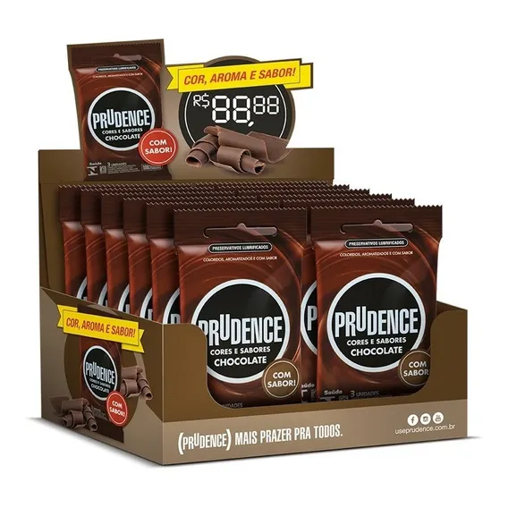 Camisinha Preservativo Prudence Chocolate Com 36 Unid Foto 1