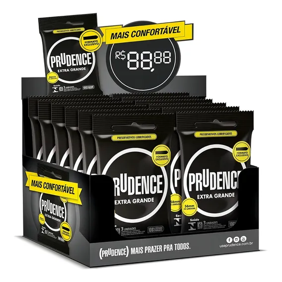 Camisinha Preservativo Prudence Extra Grande Com 36 Unidades Foto 1