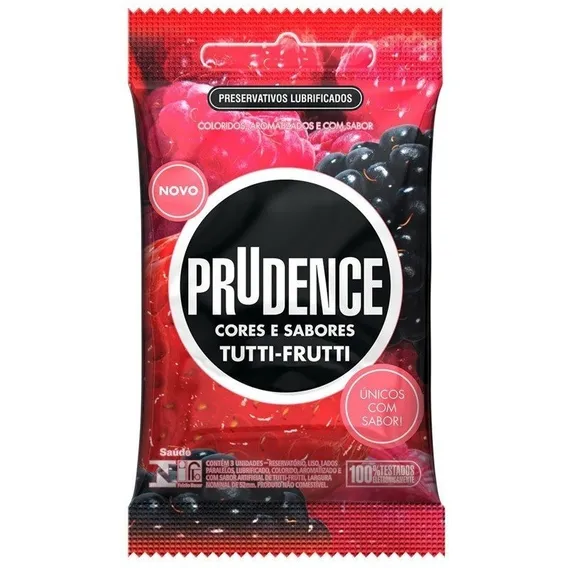 Camisinha Preservativo Prudence Tutti-frutti Pacote 3 Unid Foto 1