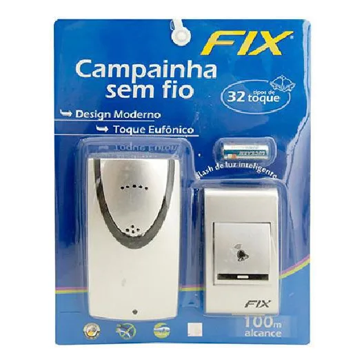 Campainha Sem Fio 32 Toques Alcance 100 Metros Com Pilha Foto 1