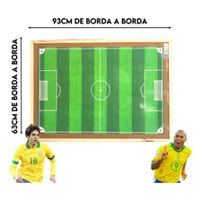 Campo Futebol De Botão Portátil Infantil Em Madeira 90x60cm Foto mini 4