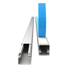 Canaleta Branca Pvc 10x10 C Fita Adesiva Dupla Face 2 Metros Foto mini  3