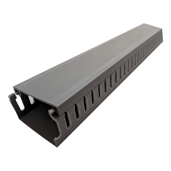 Canaleta Industrial Pvc 2m 20 X 20 Corte Aberto Lukma Cor Cinza Foto 1