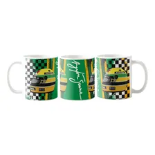 Caneca Ayrton Senna F贸rmula 1 F1 Corrida Presente Criativo Cor Branco Foto mini 1