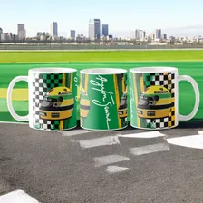 Caneca Ayrton Senna F贸rmula 1 F1 Corrida Presente Criativo Cor Branco Foto mini 2