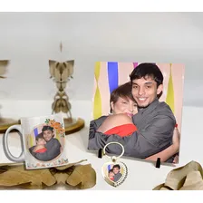Caneca Azulejo E Chaveiro De Metal Personalizados Com Foto Cor Branco Fotografia Foto mini 4