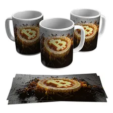 Caneca Bitcoin Moeda Virtual Símbolo Cifrão 325ml Foto  mini 1