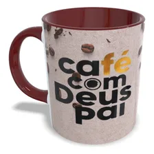 Caneca Café Com Deus Pai 325  + Caixinha Foto  mini 1