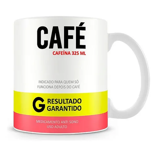 Caneca Cafeína Cor Branco Foto 1