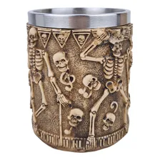 Caneca Caveira Cartola Resina Divertida Decoração Medieval Foto mini  2