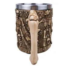 Caneca Caveira Cartola Resina Divertida Decoração Medieval Foto mini 4