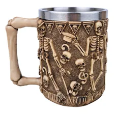 Caneca Caveira Cartola Resina Divertida Decoração Medieval Foto  mini 1