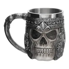 Caneca Caveira Gladiador Viking Inox E Resina Foto mini 1