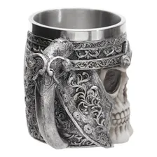 Caneca Caveira Gladiador Viking Inox E Resina Foto mini 3