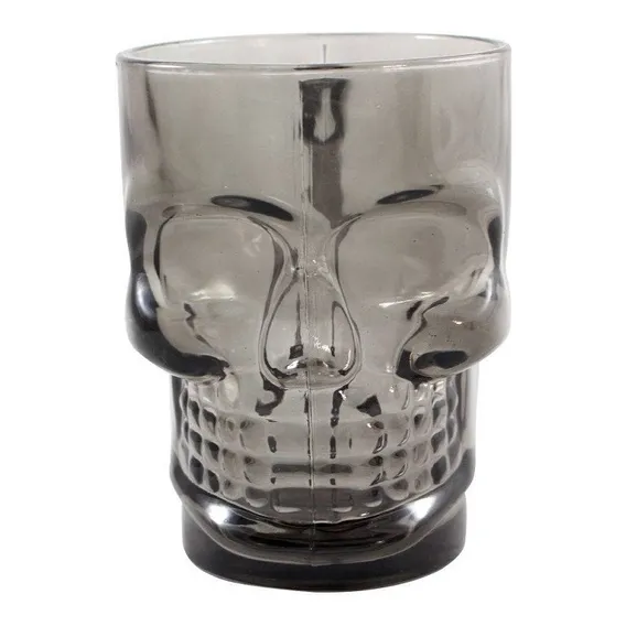 Caneca Caveira Preta Viking Vidro 500ml Skull Chopp Mug Foto 1