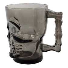 Caneca Caveira Preta Viking Vidro 500ml Skull Chopp Mug Foto mini 2