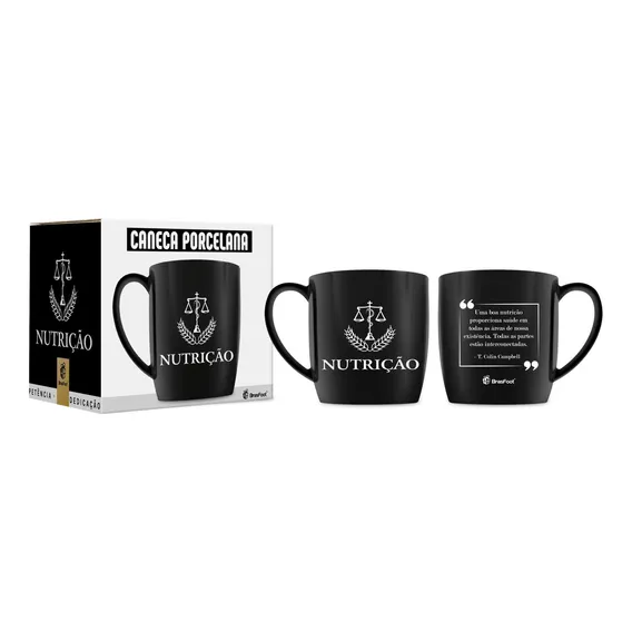 Caneca Cerâmica Nutrição 300ml - Alta Qualidade Foto 1