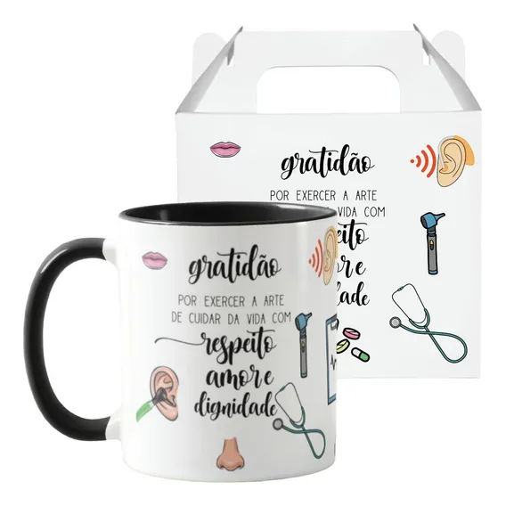 Caneca Cerâmica Personalizada Medicina Otorrinolaringologia Foto 1