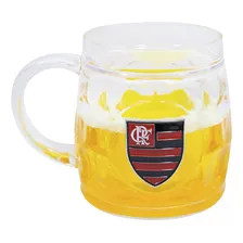 Caneca Cerveja Flamengo AcrÃlico Bg 400ml Brasão Metal Foto mini 3