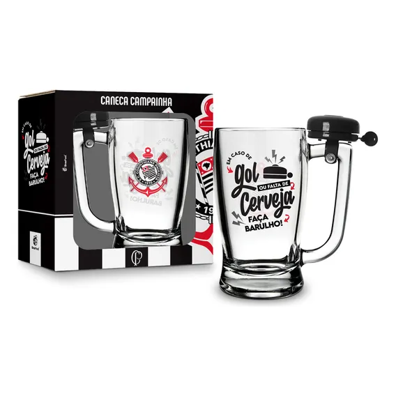 Caneca Chopp 340ml C/ Campainha Corinthians Gol E Cerveja Foto 1