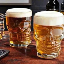Caneca Chopp Cerveja Vidro Caveira Rock 510 Foto mini 3