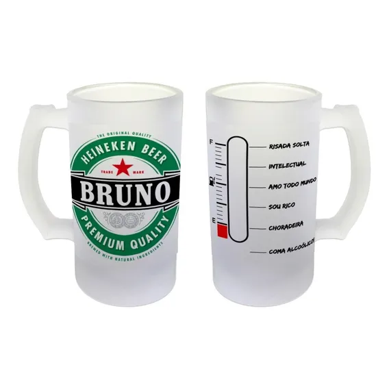 Caneca Chopp Cerveja Vidro Jateado Presente Personalizado Foto 1