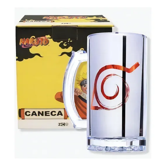 Caneca Chopp Eletrostática Naruto | Laranja | Metalizada Foto 1