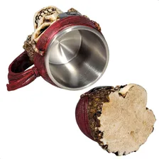 Caneca Chopp Medieval Cranio Caveira Viking Cerveja 3d Skull Cor Pirata 3d Foto mini 4