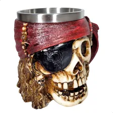 Caneca Chopp Medieval Cranio Caveira Viking Cerveja 3d Skull Cor Pirata 3d Foto mini 3