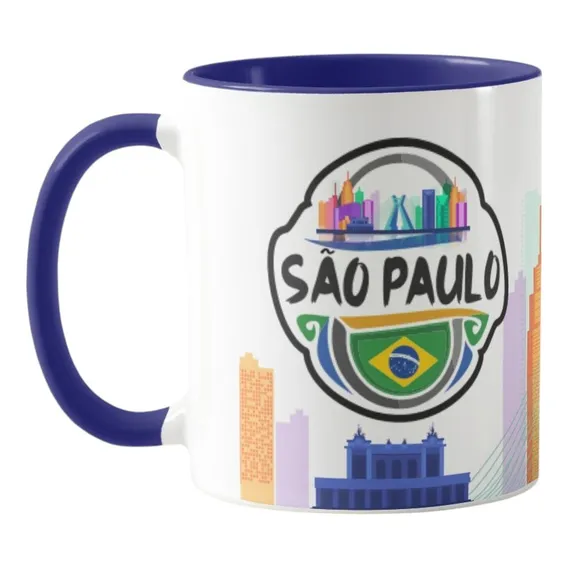 Caneca Cidade De São Paulo Brasil - Lembrança De Viagem Sp Cor Personalizada Presente Sampa Foto 1