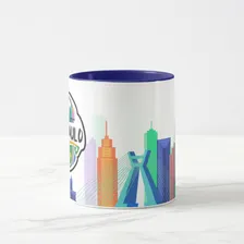 Caneca Cidade De São Paulo Brasil - Lembrança De Viagem Sp Cor Personalizada Presente Sampa Foto mini 3
