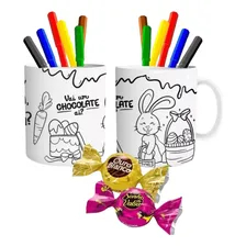 Caneca Coelho Páscoa Infantil Criança Desenho Colorir Foto  mini 1