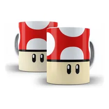 Caneca Cogumelo Vermelho Super Mario Bros Cogumelo Jogo Desenho Foto mini 1
