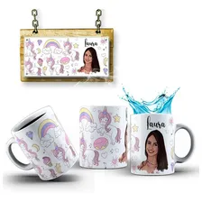 Caneca Com Caricatura Personalizada Infantil Unic贸rnio 325ml Foto mini 4