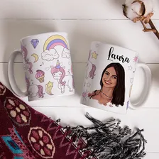 Caneca Com Caricatura Personalizada Infantil Unic贸rnio 325ml Foto mini 3