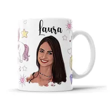 Caneca Com Caricatura Personalizada Infantil Unic贸rnio 325ml Foto mini 1