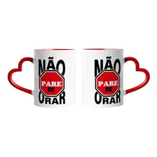 Caneca Coração Evangelico Frase Não Pare De Orar Foto mini 1
