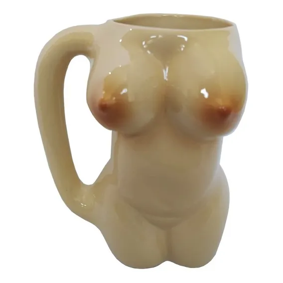 Caneca Corpo Feminino Nu Chopp Cerveja Cerâmica 380ml Foto 1