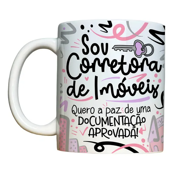 Caneca Corretor De Im贸veis X铆cara Profiss茫o Cor Branco Corretora De Im贸veis 4 Foto 1