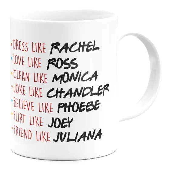Caneca Da Série Friends Com Nomes Personalizados Branca Foto 1