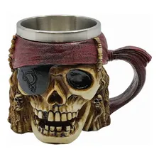 Caneca De Chopp 400ml Caveira Capitão Pirata Jack Decorativa Foto mini 1