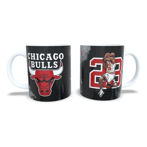 Caneca De Porcelana Chicago Bulls Esportes Basquete Cor Branco Chicago Bulls Branca Foto 1